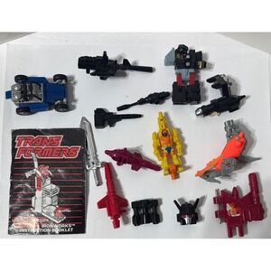 Vtg Hasbro Transformer G1 Mixed LOT Parts Pieces Booklet Blaster Gun Sword Japan